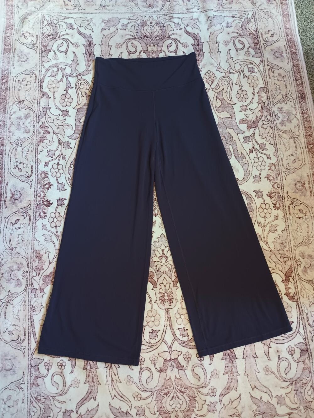 Athleta Women's Elation Wide Leg Pants L Purple Nylon Wide Waistband Athleisure